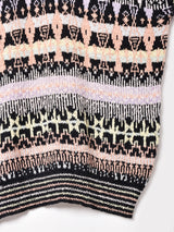 総柄 マルチカラー 半袖セーター