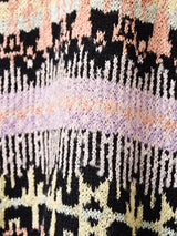 総柄 マルチカラー 半袖セーター