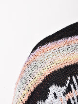 総柄 マルチカラー 半袖セーター