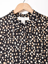 スクエア柄 長袖シアーシャツ