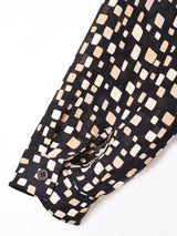 スクエア柄 長袖シアーシャツ