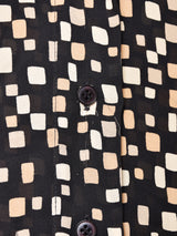 スクエア柄 長袖シアーシャツ