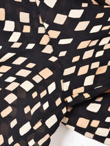 スクエア柄 長袖シアーシャツ