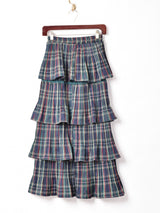 【2色展開】Meridian チェック ラッフルスカート
