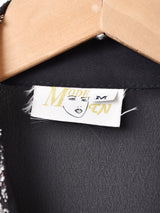 メタリックデザイン 花柄 長袖 シアーシャツ