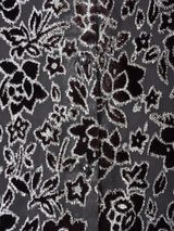 メタリックデザイン 花柄 長袖 シアーシャツ