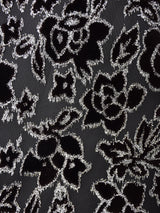 メタリックデザイン 花柄 長袖 シアーシャツ