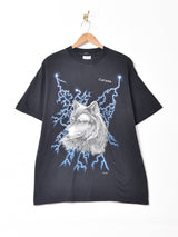 オオカミ 両面プリント Tシャツ