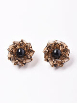 フラワーモチーフ ビーズイヤリング