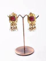 ビジュー スクエアイヤリング