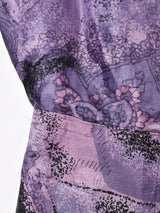 総柄 長袖 シルクシャツ