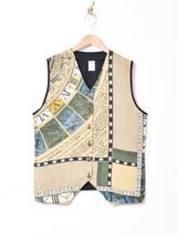 総柄 ビッグシルエット ベスト