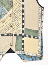 総柄 ビッグシルエット ベスト