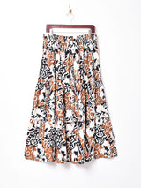 総柄 ティアードスカート