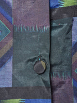 総柄 ノーカラー 半袖シャツ