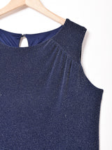 メタリック スリーブレスワンピース