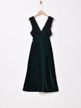 【2色展開】Meridian ベロア×レース ワンピース