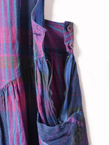 チェック柄 バッククロス スリーブレスワンピース