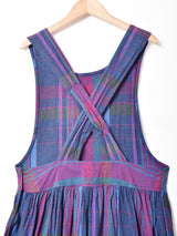 チェック柄 バッククロス スリーブレスワンピース