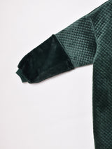 【3色展開】Meridian ベロア キルティングコート 切り替えフェイクファー