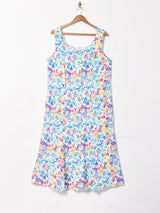 花柄 スリーブレスワンピース