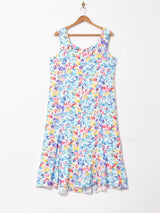 花柄 スリーブレスワンピース