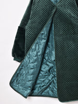 【3色展開】Meridian ベロア キルティングコート 切り替えフェイクファー