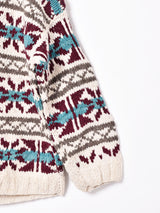 エクアドル製 総柄 ウールハンドニットセーター