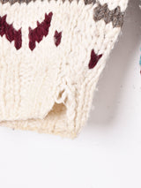 エクアドル製 総柄 ウールハンドニットセーター