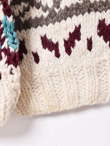 エクアドル製 総柄 ウールハンドニットセーター