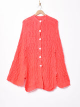 ケーブル編み ニットポンチョ