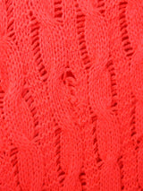 ケーブル編み ニットポンチョ