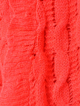 ケーブル編み ニットポンチョ