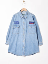 長袖ワークシャツ ワンピース