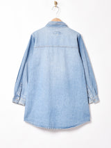 長袖ワークシャツ ワンピース