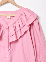 アメリカ製 長袖 フリルブラウス