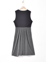 レースアップ風デザイン スリーブレスワンピース