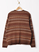 【2色展開】Backers フェアアイル柄 カーディガン