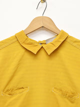 後染め イタリア製  ボーダーデザイン 長袖シャツ