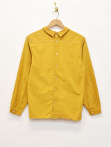 後染め イタリア製  ボーダーデザイン 長袖シャツ