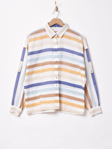 ボーダー 長袖シャツ