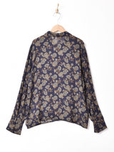 花柄 長袖ブラウス