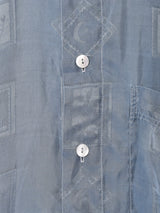 織柄 長袖シャツ