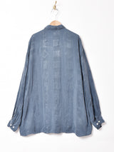 織柄 長袖シャツ