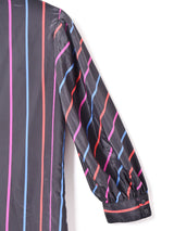 ストライプ パフスリーブブラウス