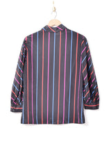 ストライプ パフスリーブブラウス