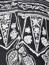 モノトーン 総柄 長袖シャツ