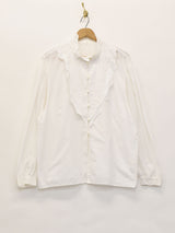 コットンレース パフスリーブ 長袖ブラウス