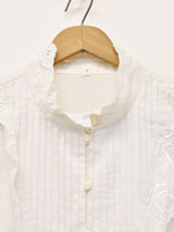 コットンレース パフスリーブ 長袖ブラウス