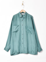 長袖 シルクシャツ